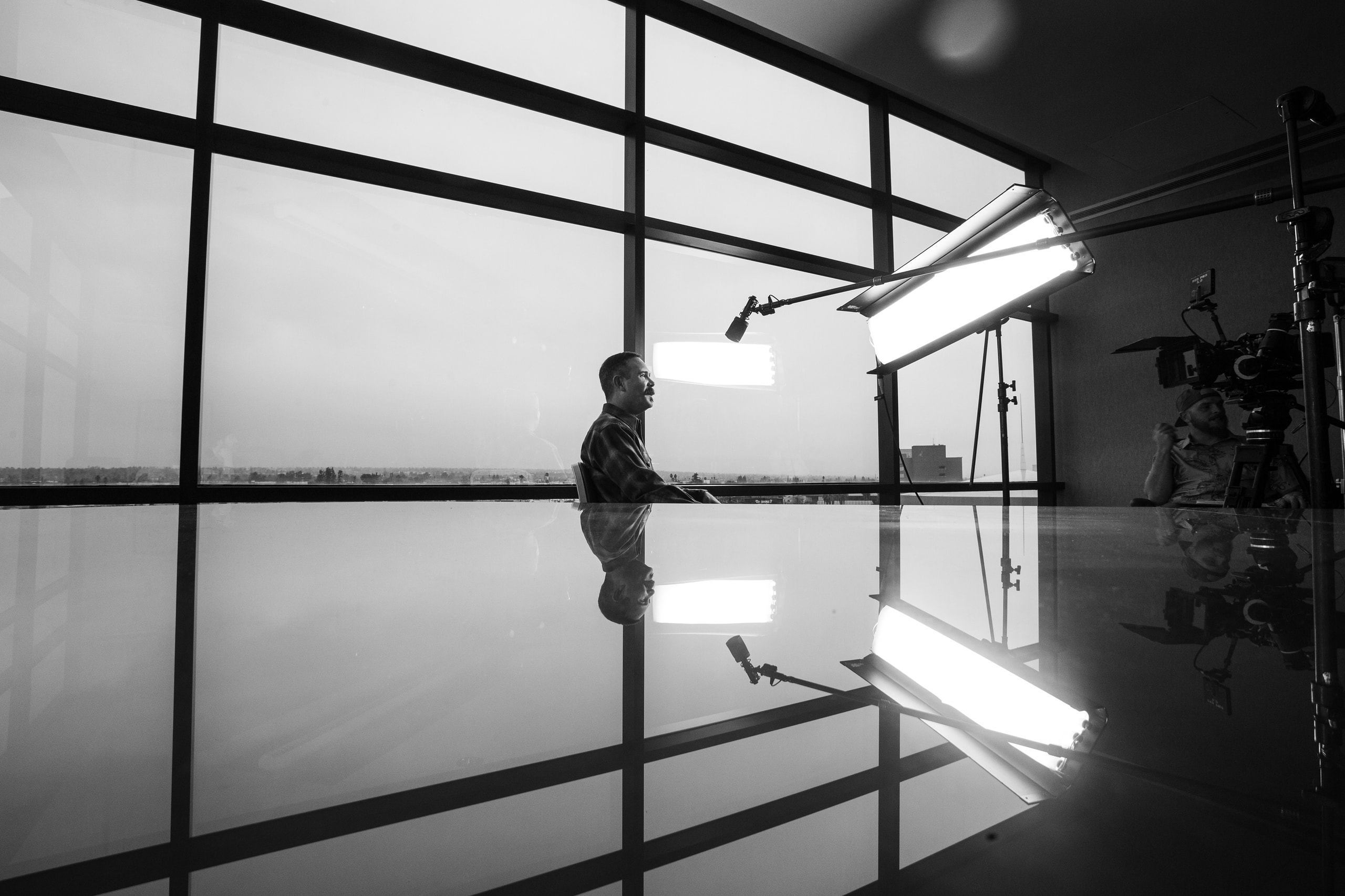 BTS — studio filming, Kern Oil