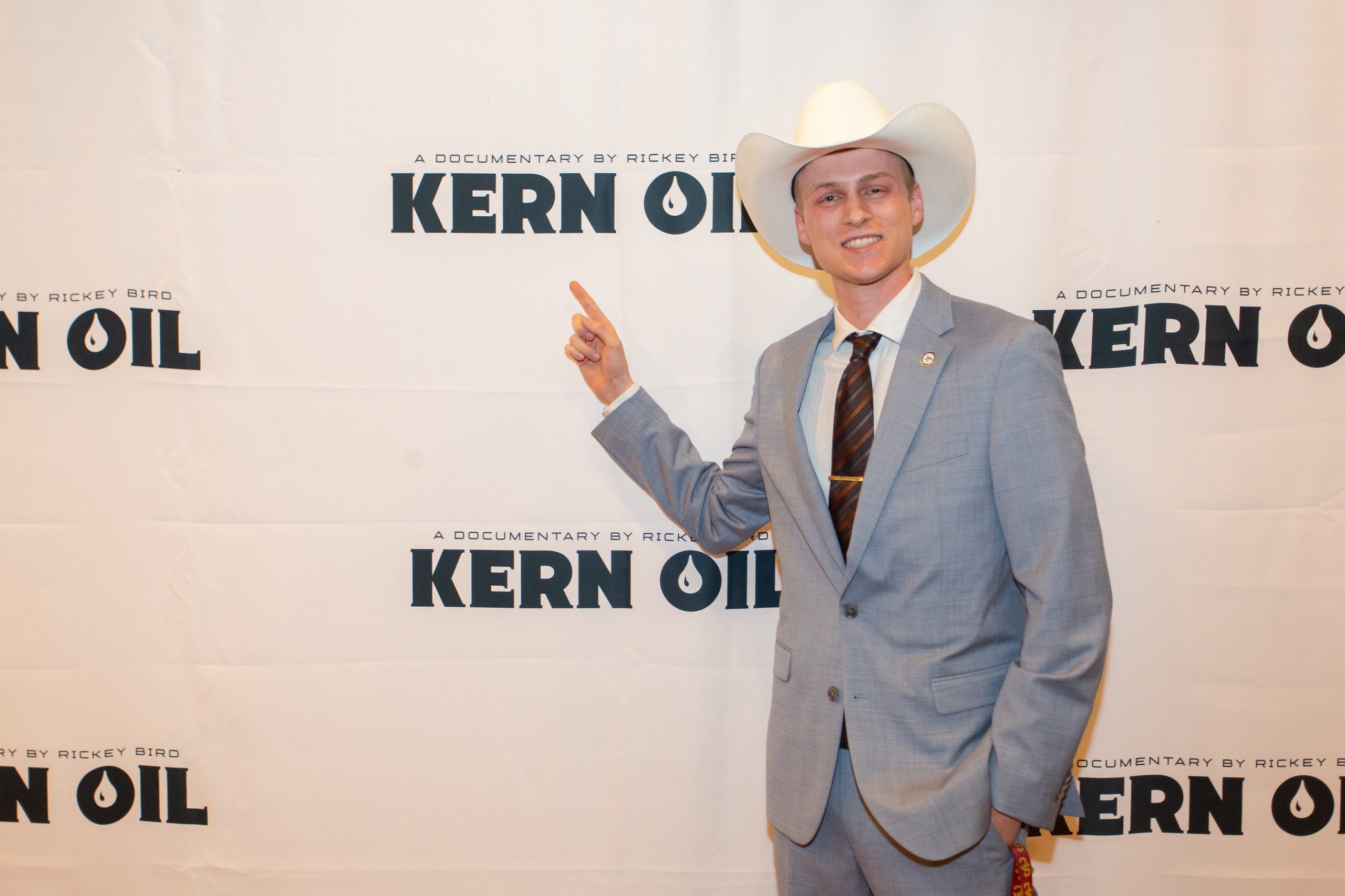 Man in cowboy hat at Kern Oil documentary premiere