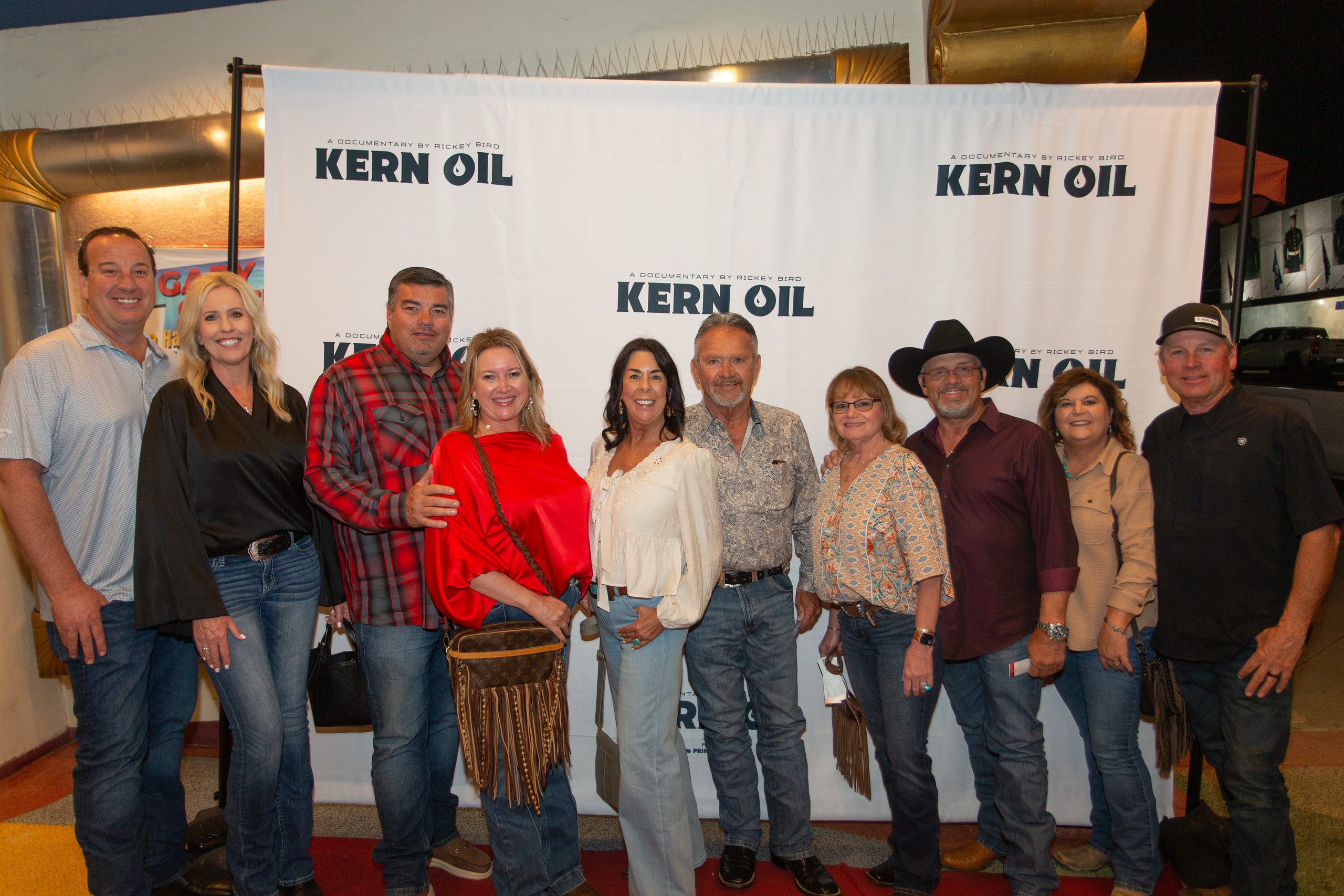 Group posing at Kern Oil documentary premiere