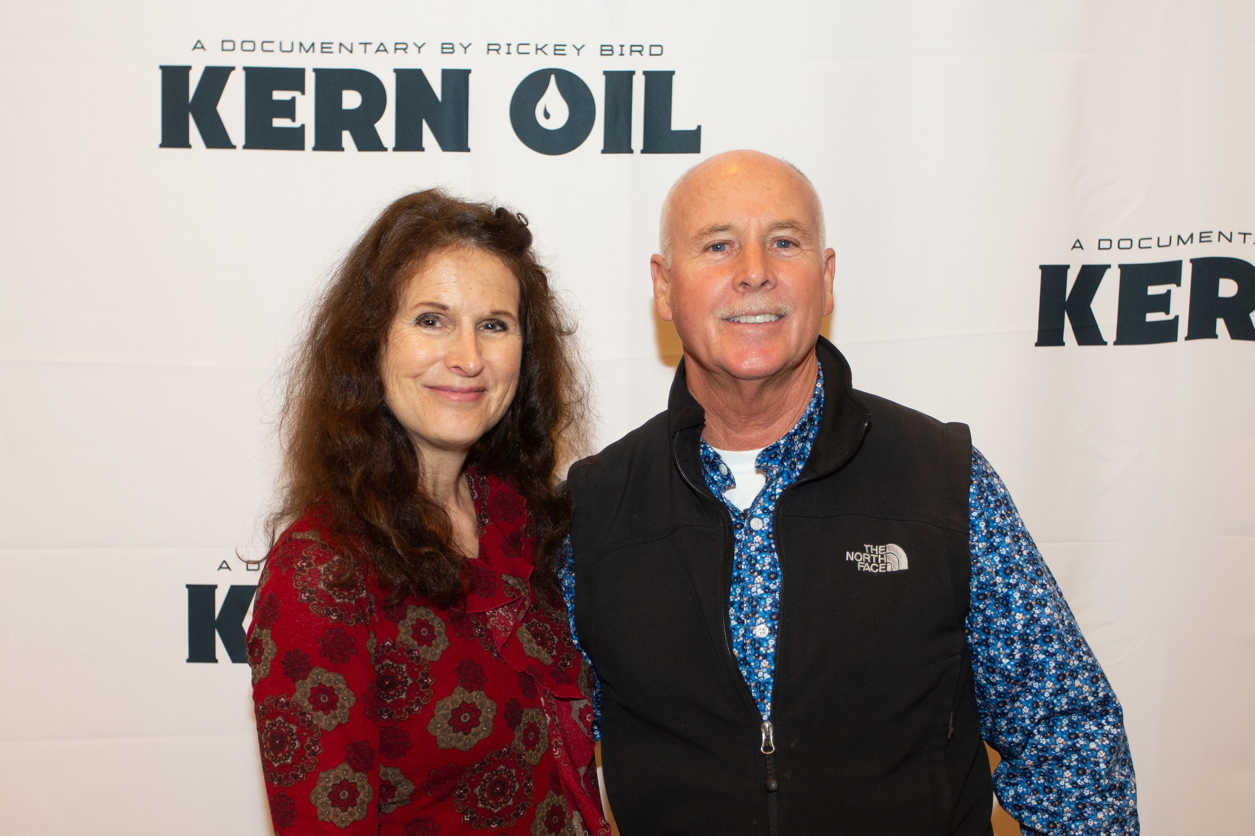 Two people at Kern Oil documentary premiere